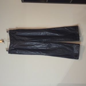 MAKEMECHIC Black Faux Leather Straight Leg Pleather Pants